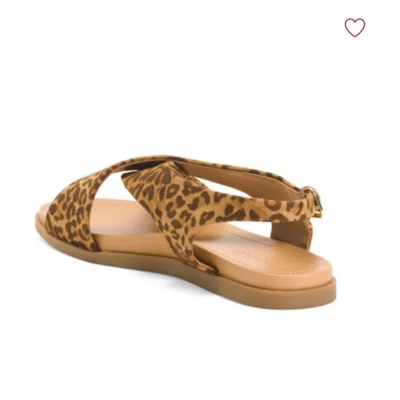 AEROSOLES Natural Leopard Print Cele Flat Sandals Women’s Size 7 - Picture 4 of 7